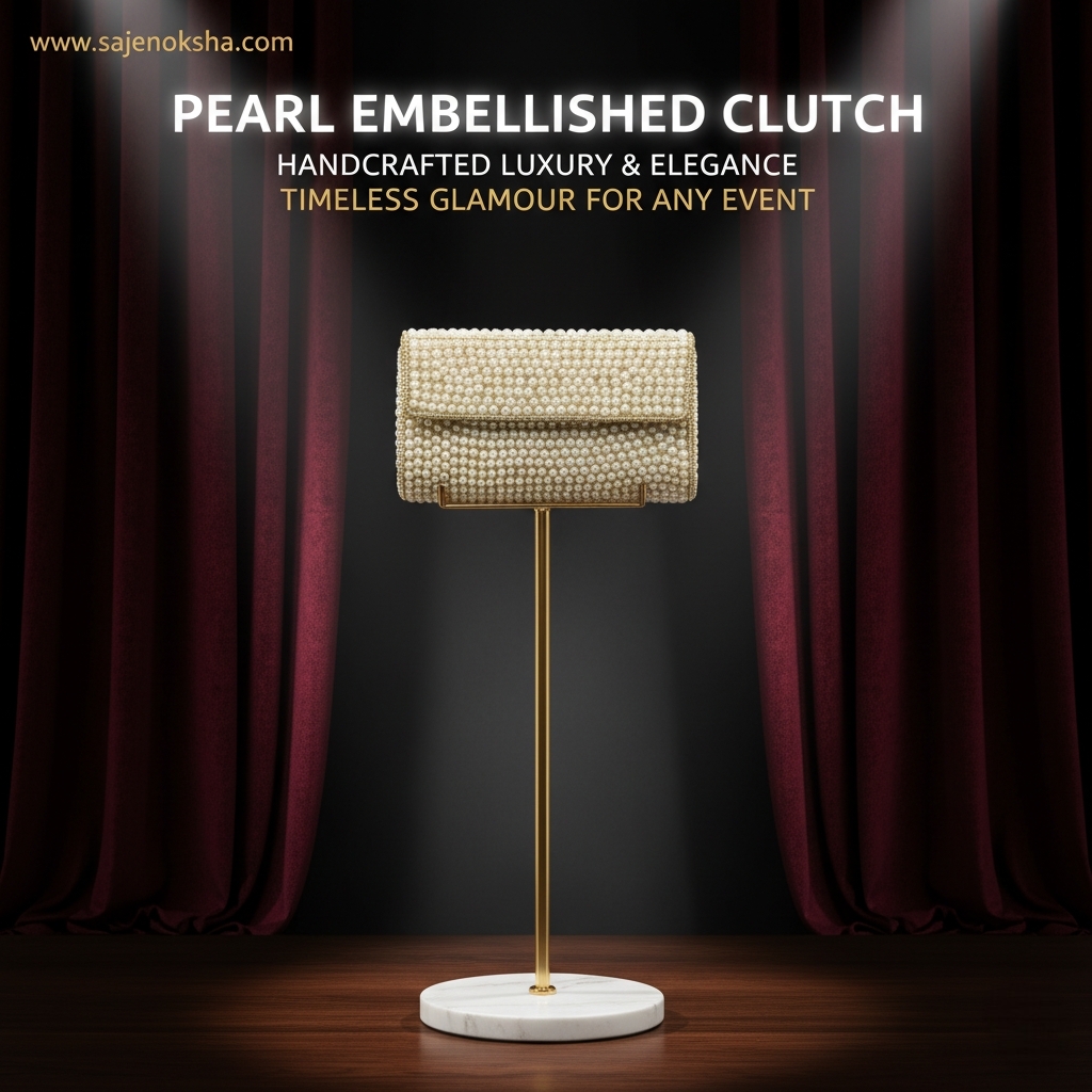 Pearl Embellished Clutch