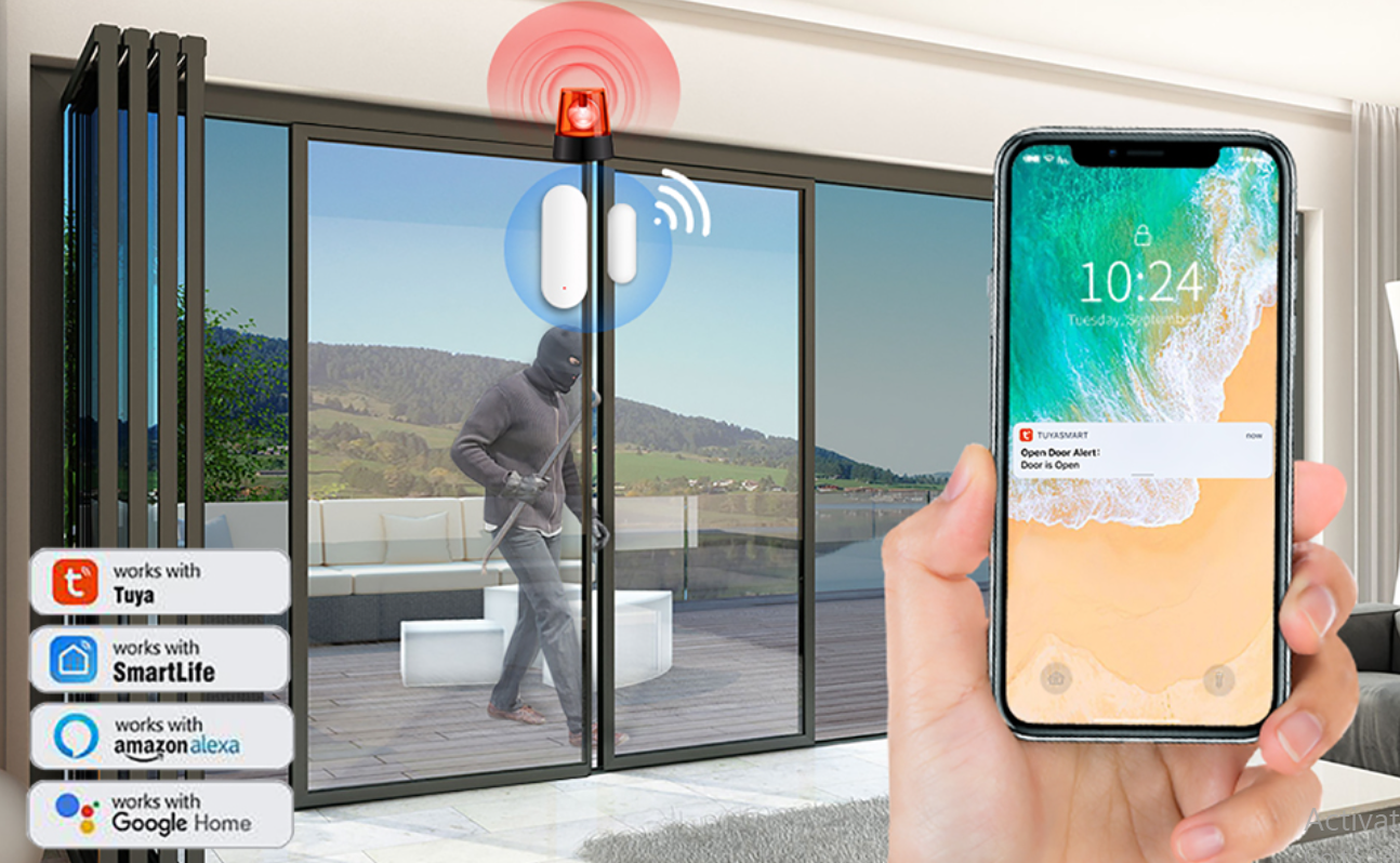 Smart Door & Window Sensor WiFi Tuya Security Alarm 