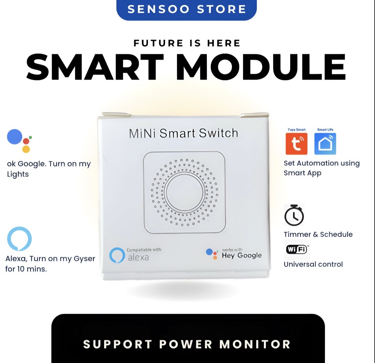 1-Channel Smart Switch Module 16A Power Monitoring 3500W