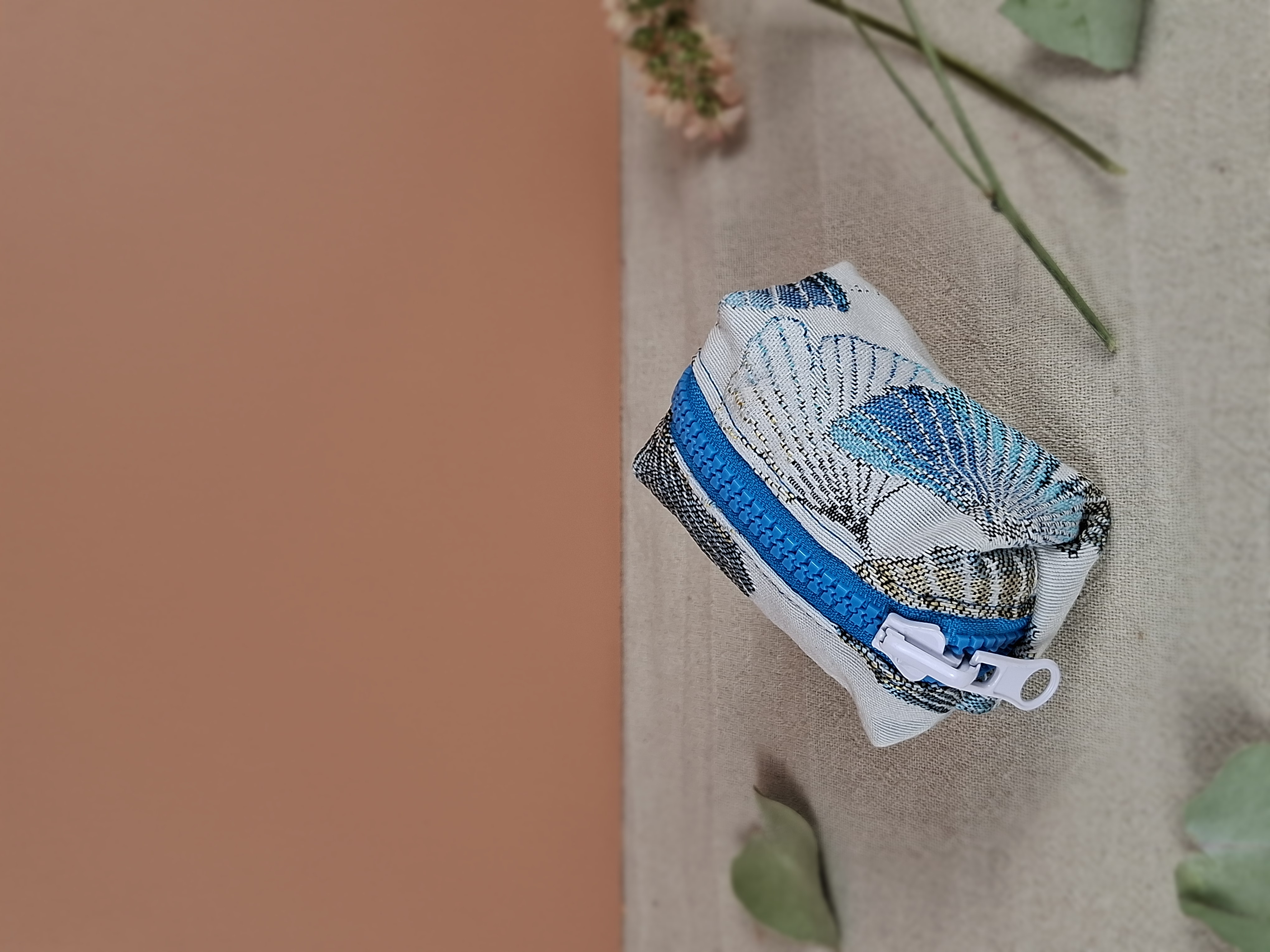 Porte-monnaie "Ginko bleu"