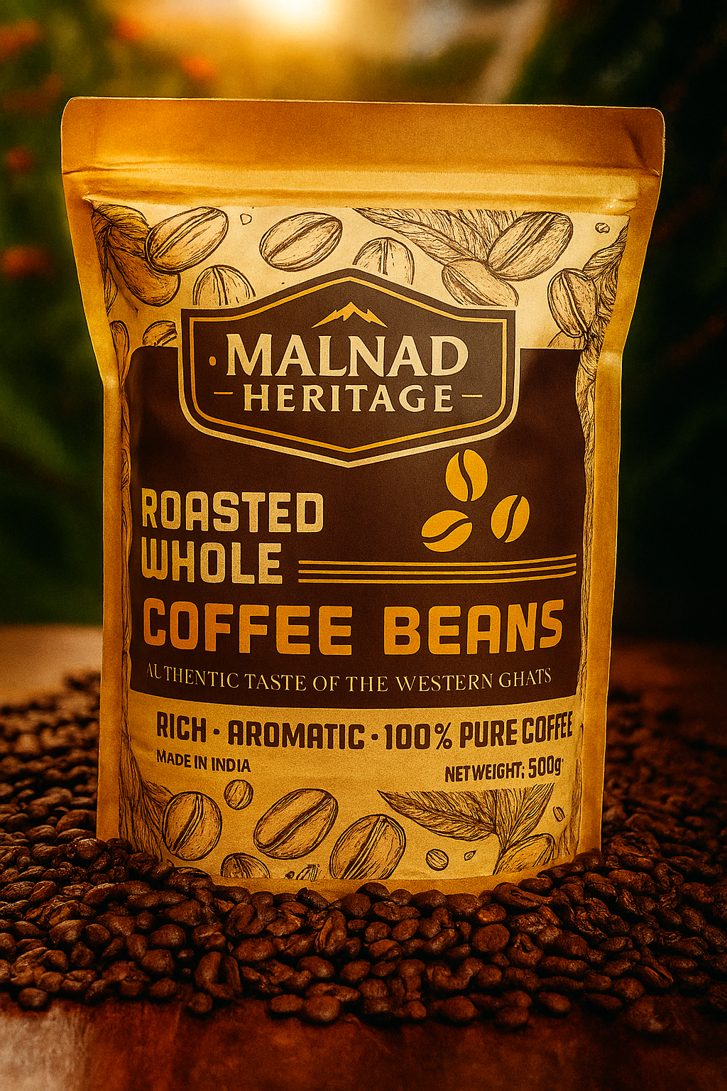 Malnad Heritage Roasted Whole Coffee Beans-Robust