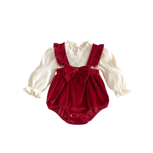 Baby Velvet Ruffle Romper