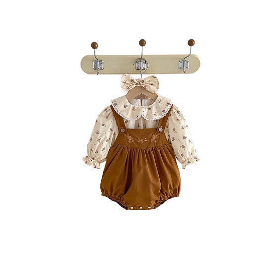 Baby Floral Blouse with Matching Headband