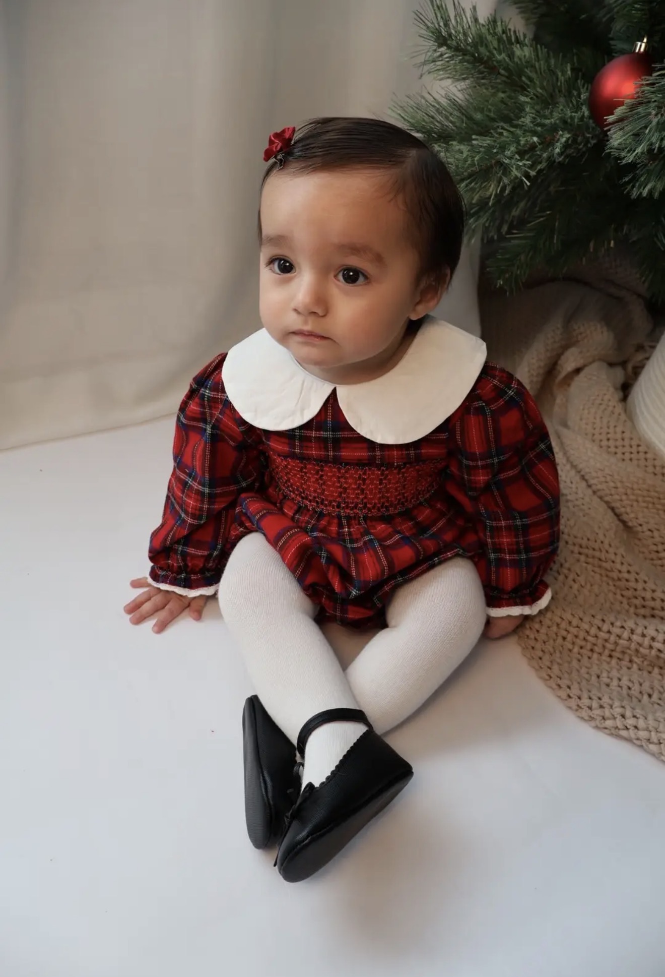 Plaid Baby Romper