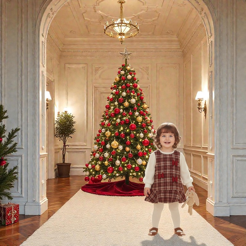 Kids Plaid Dress and White Sweater Set