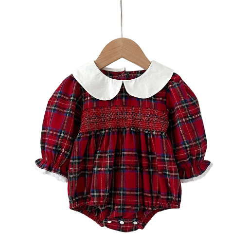 Plaid Baby Romper