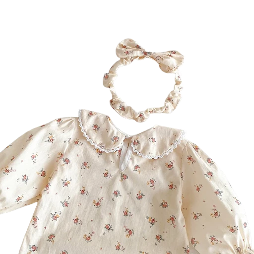 Baby Floral Blouse with Matching Headband