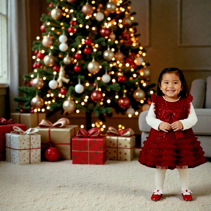 Red Christmas Dress for Girls