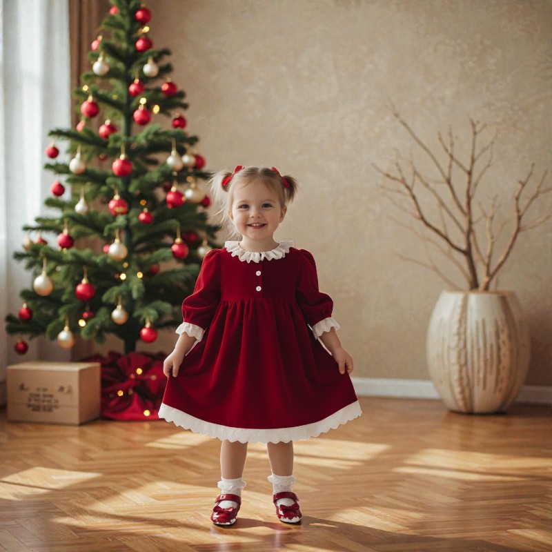 Red Velvet Baby Dress