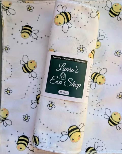 Organic Cotton Paperless Towels – Reusable, High-Absorbency, Zero Waste - Bees