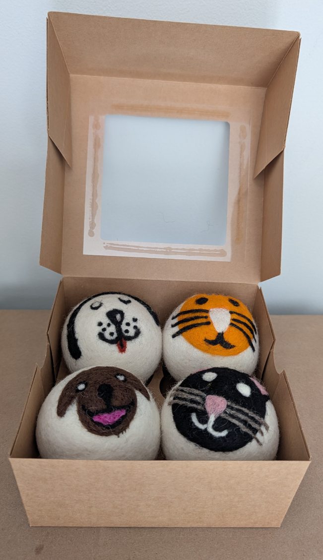 Handmade Wool Dryer Balls (Set of 4) | Natural Dryer Sheet Alternative