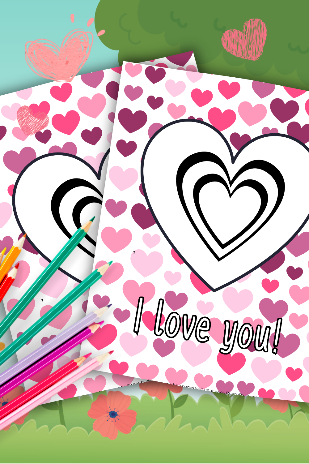 FREE I Love You! Valentine's Day Coloring Page