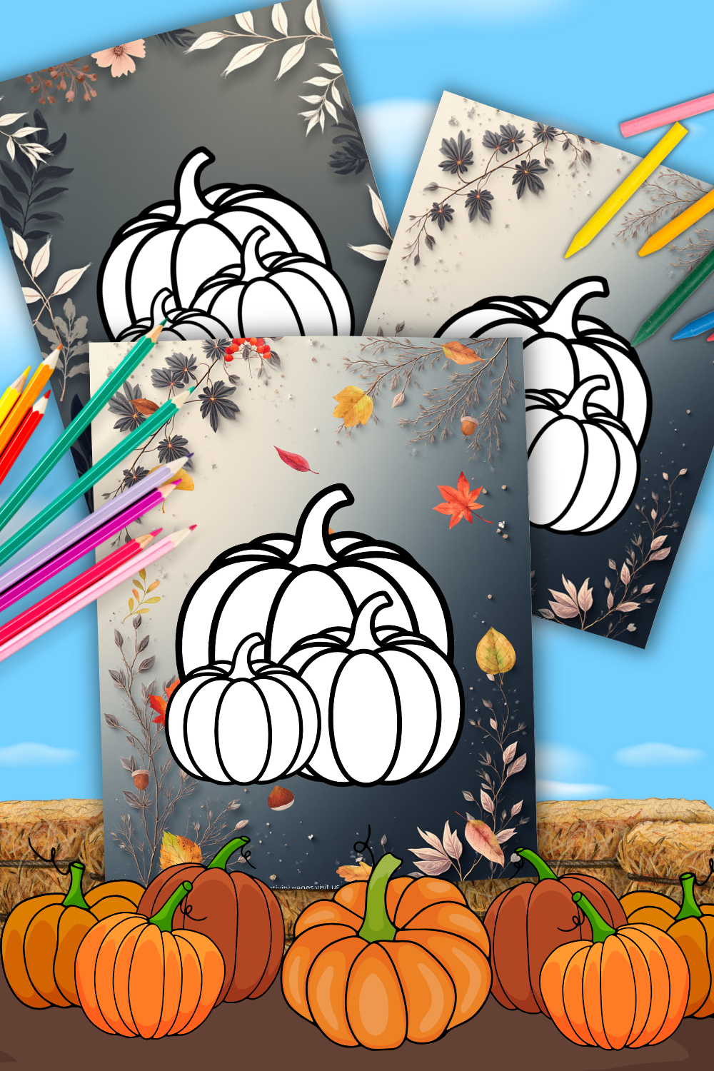 FREE Autumn Pumpkin Coloring Pages