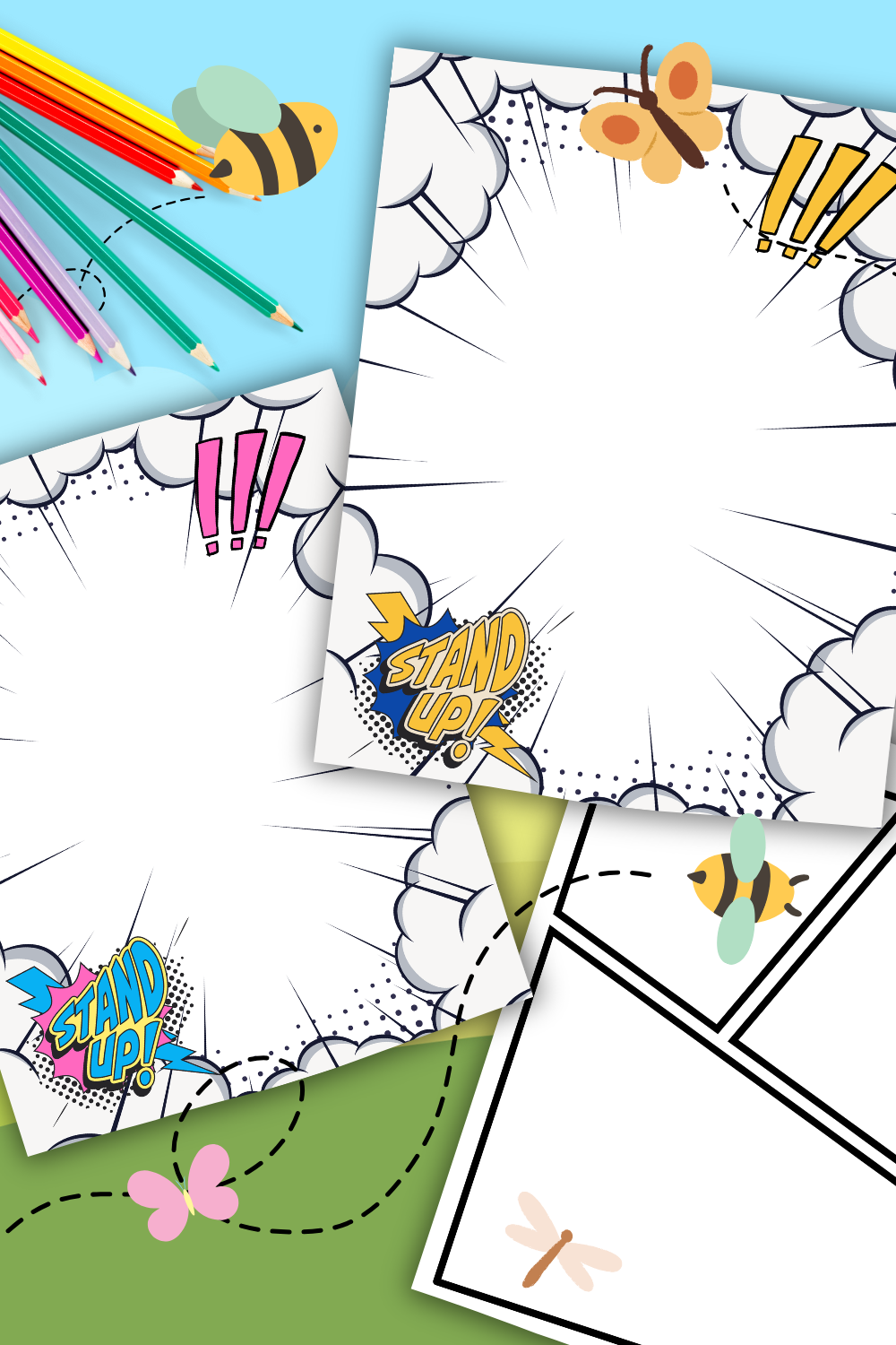 FREE Comic Style Writing Paper Set