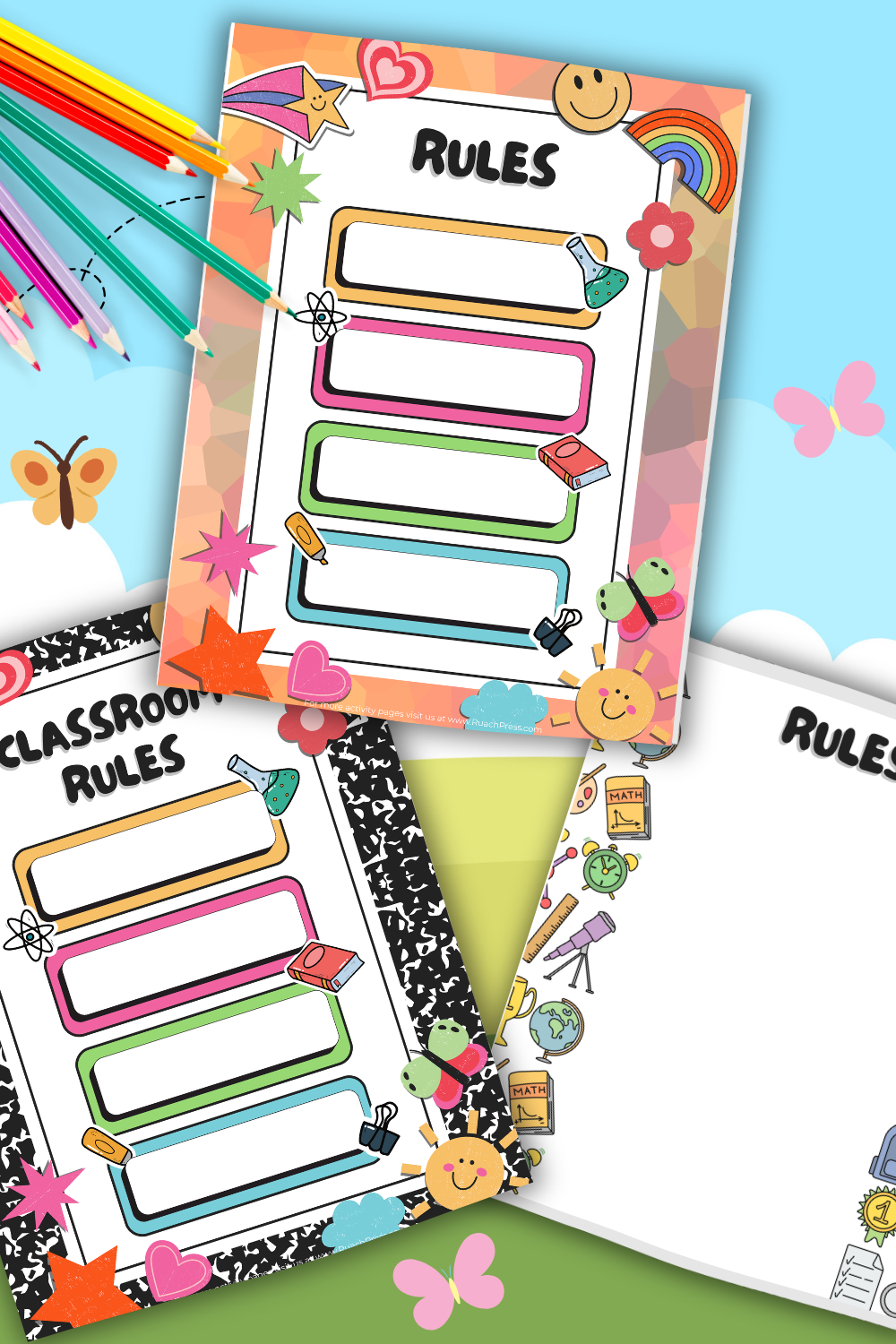 FREE Colorful Classroom Rules Posters