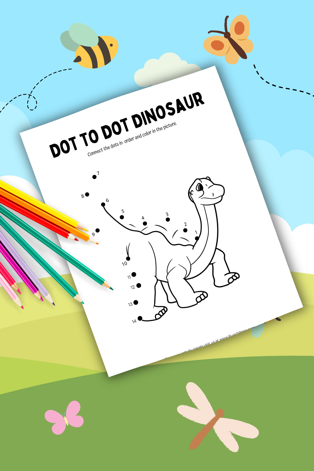 FREE Dinosaur Dot to Dot Printable