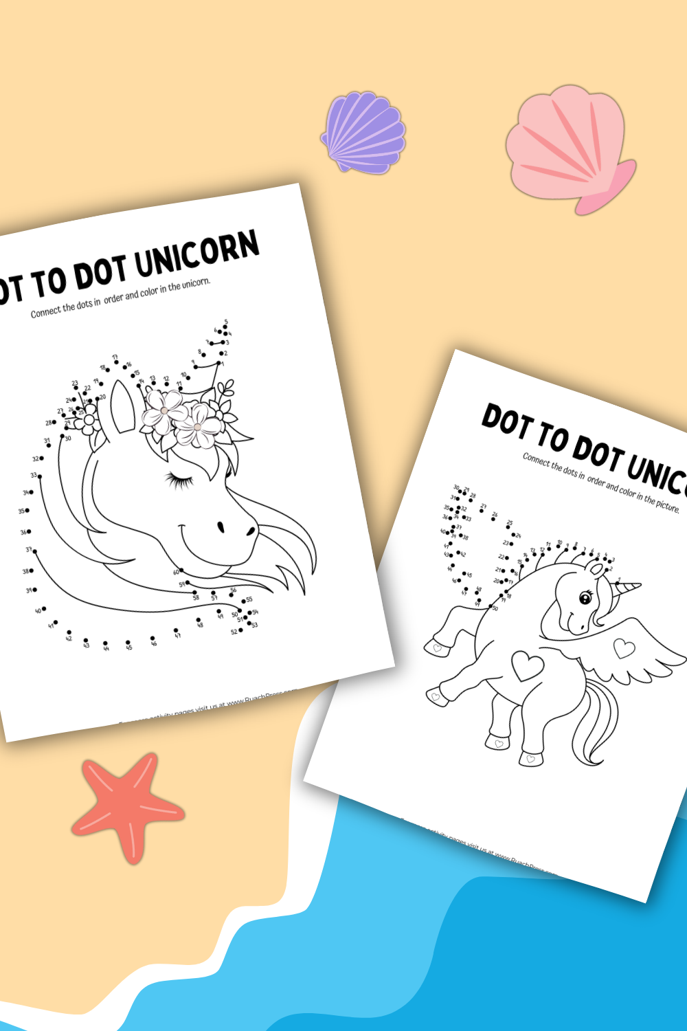 FREE Dot to Dot Unicorn Worksheets