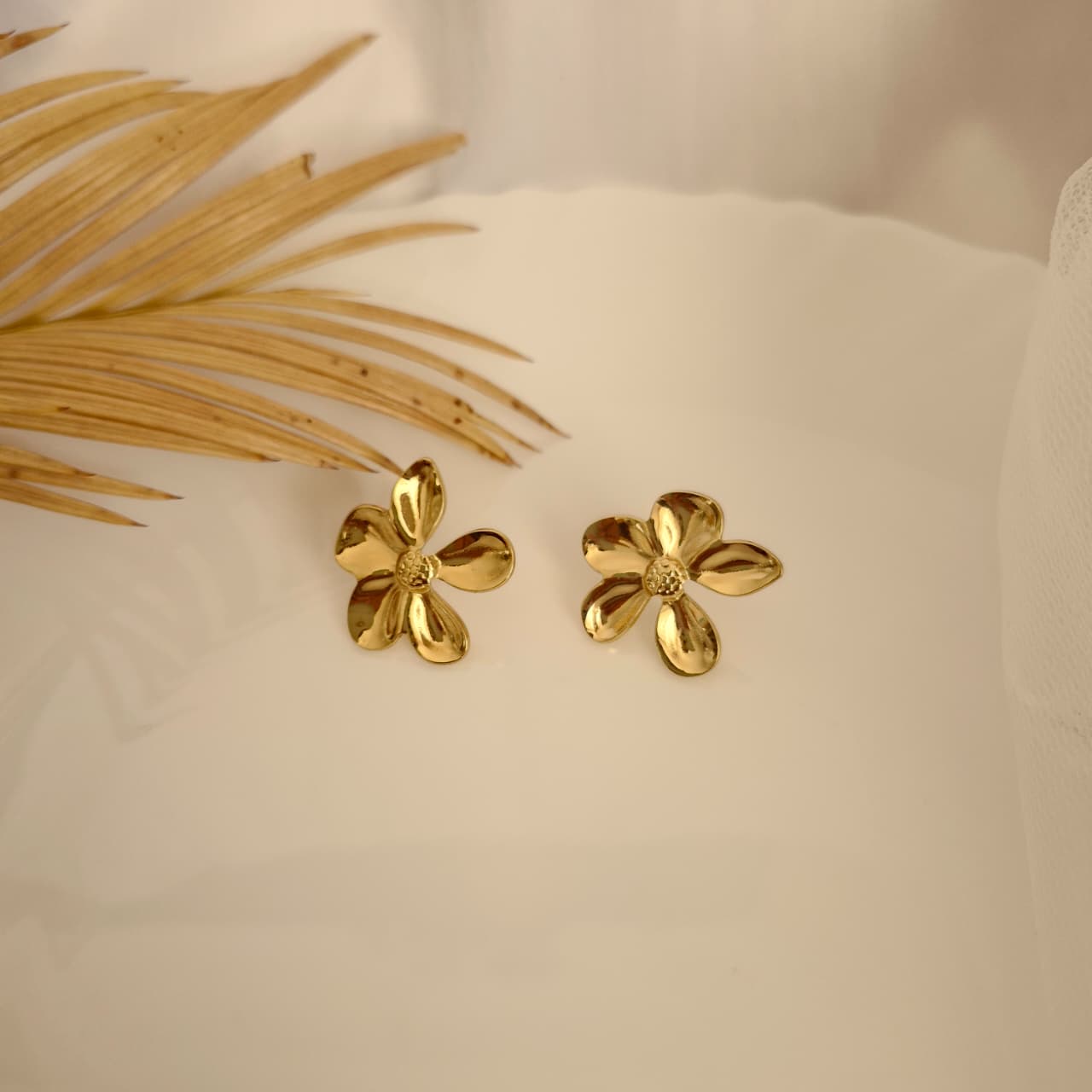 Gold Flower Earrings