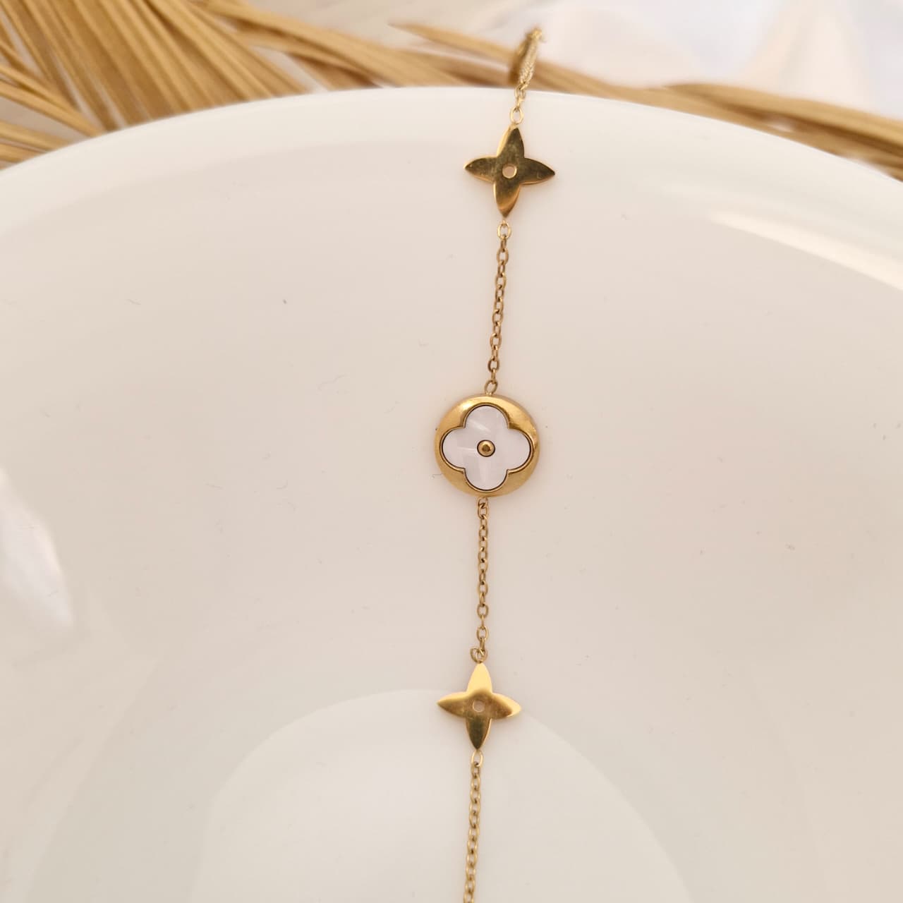 The Mother-of-Pearl Clover Bracelet