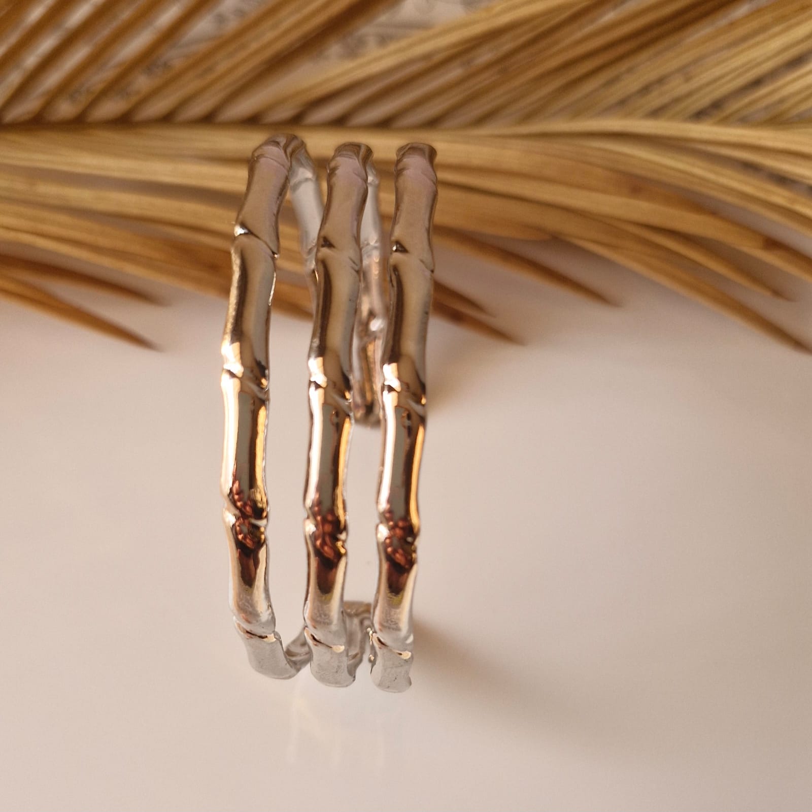 Silver Bamboo Cuff Bracelet