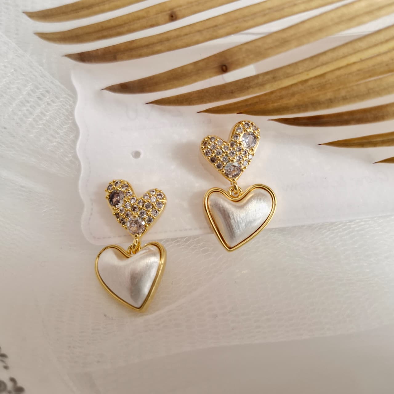 Elegant Heart-Shaped Drop Earrings