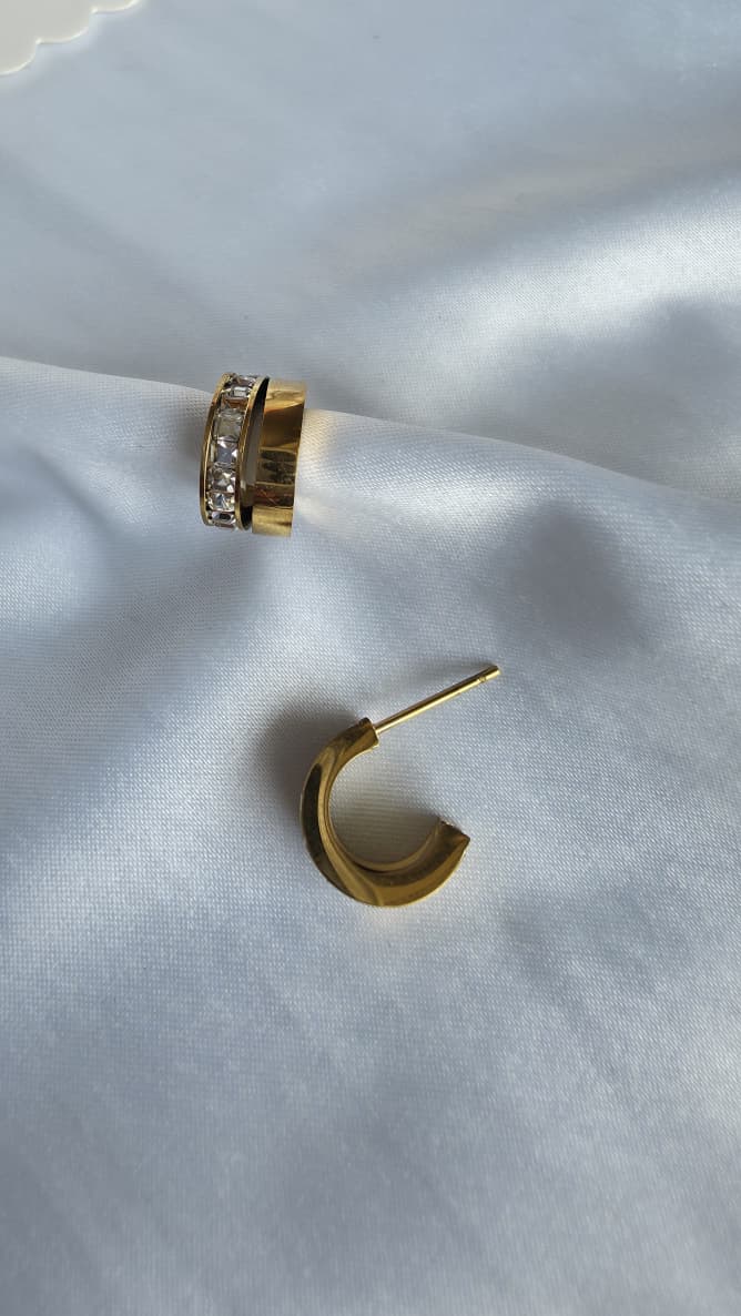 Elegant studded mini hoops