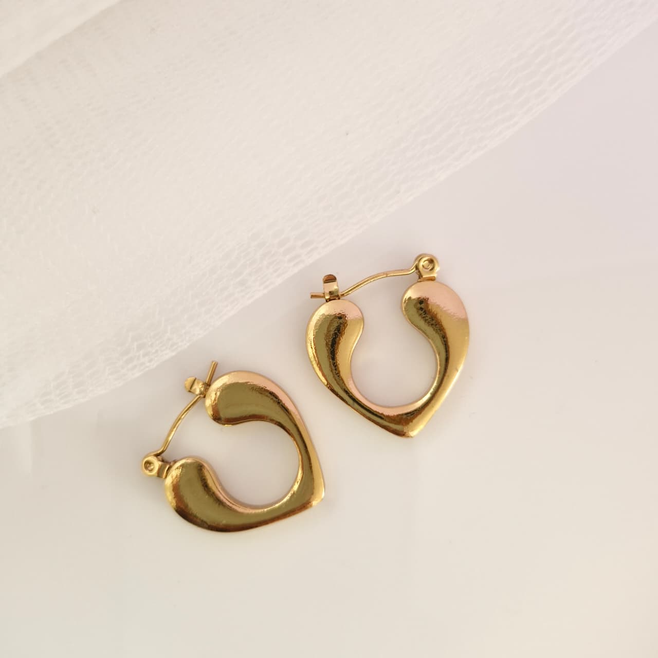 Gold Heart-Shaped Hoop