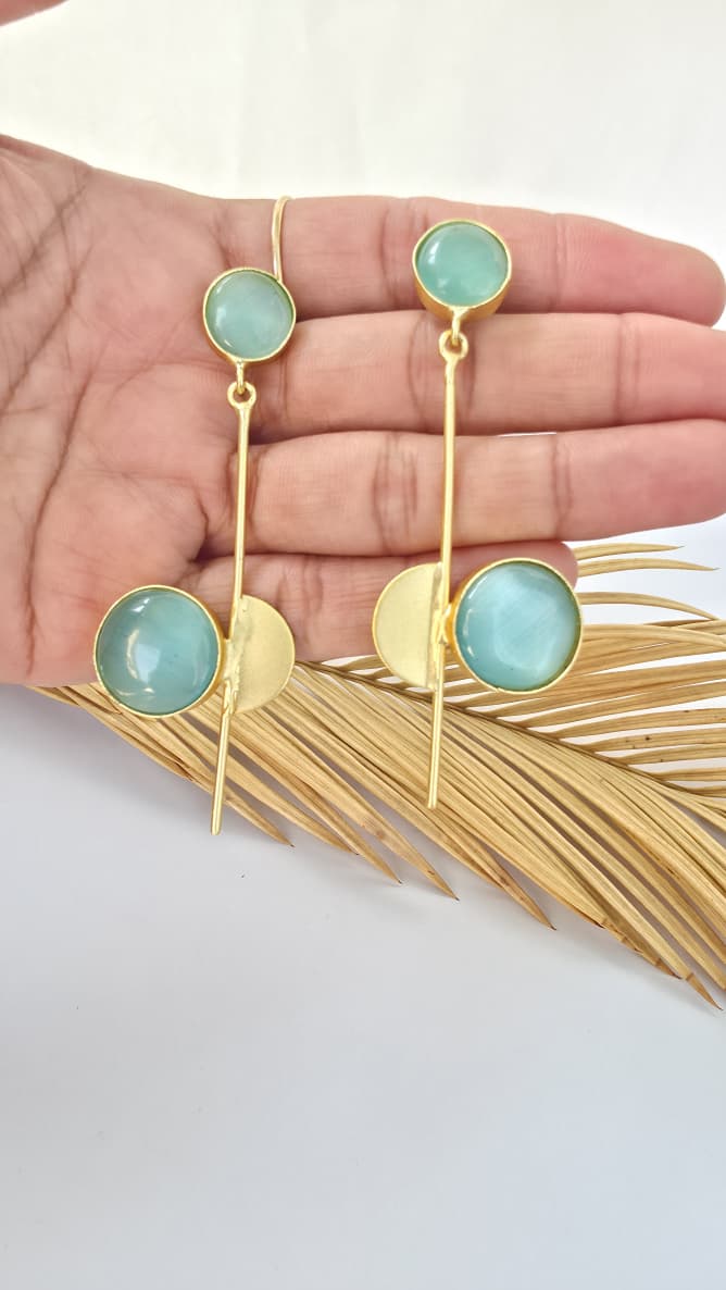 Mint Green Modern Drop Earrings