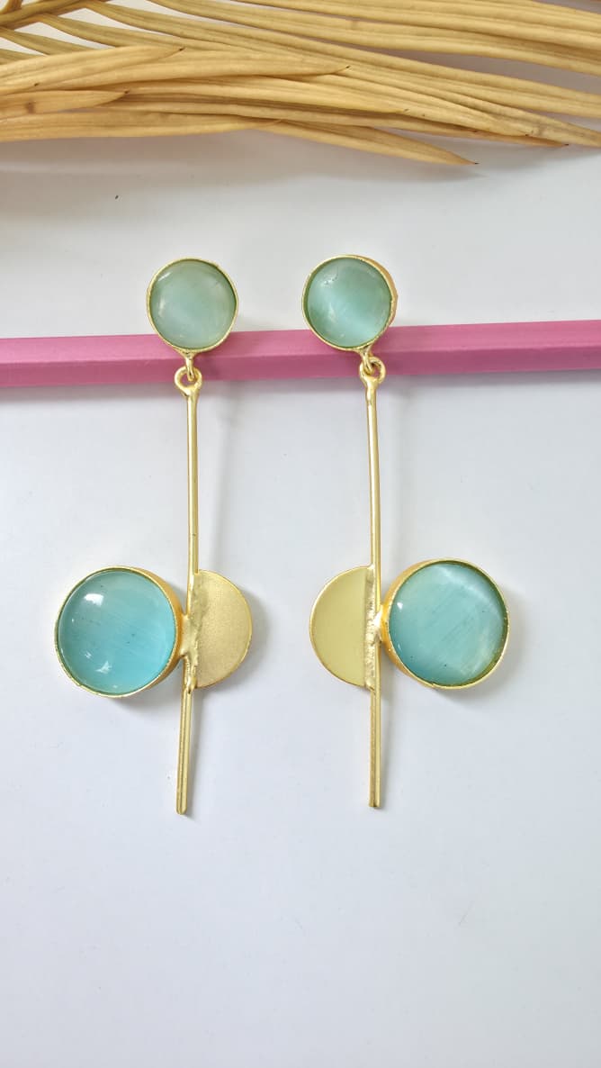 Mint Green Modern Drop Earrings