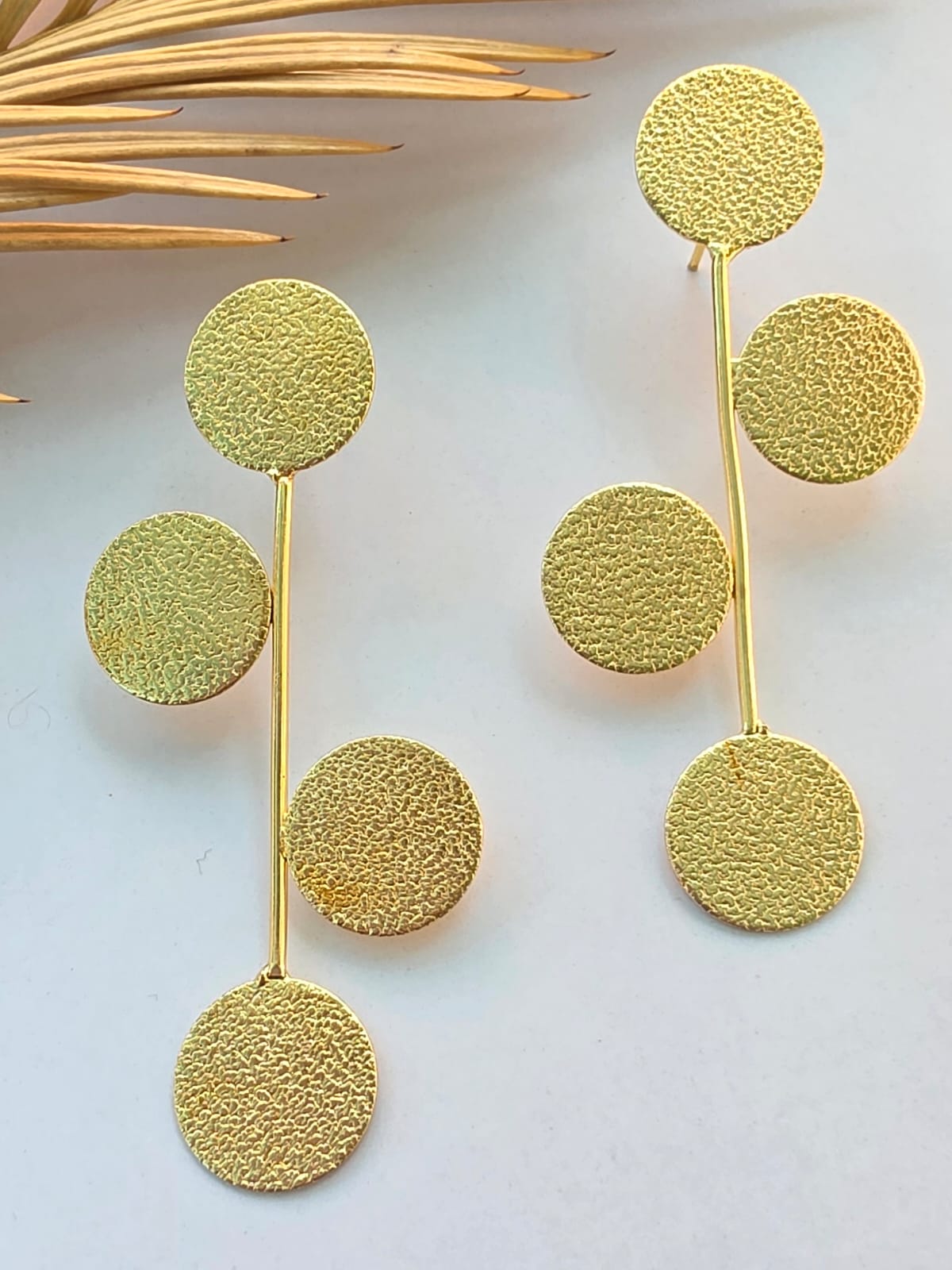 Textured Gold Statement Earrings