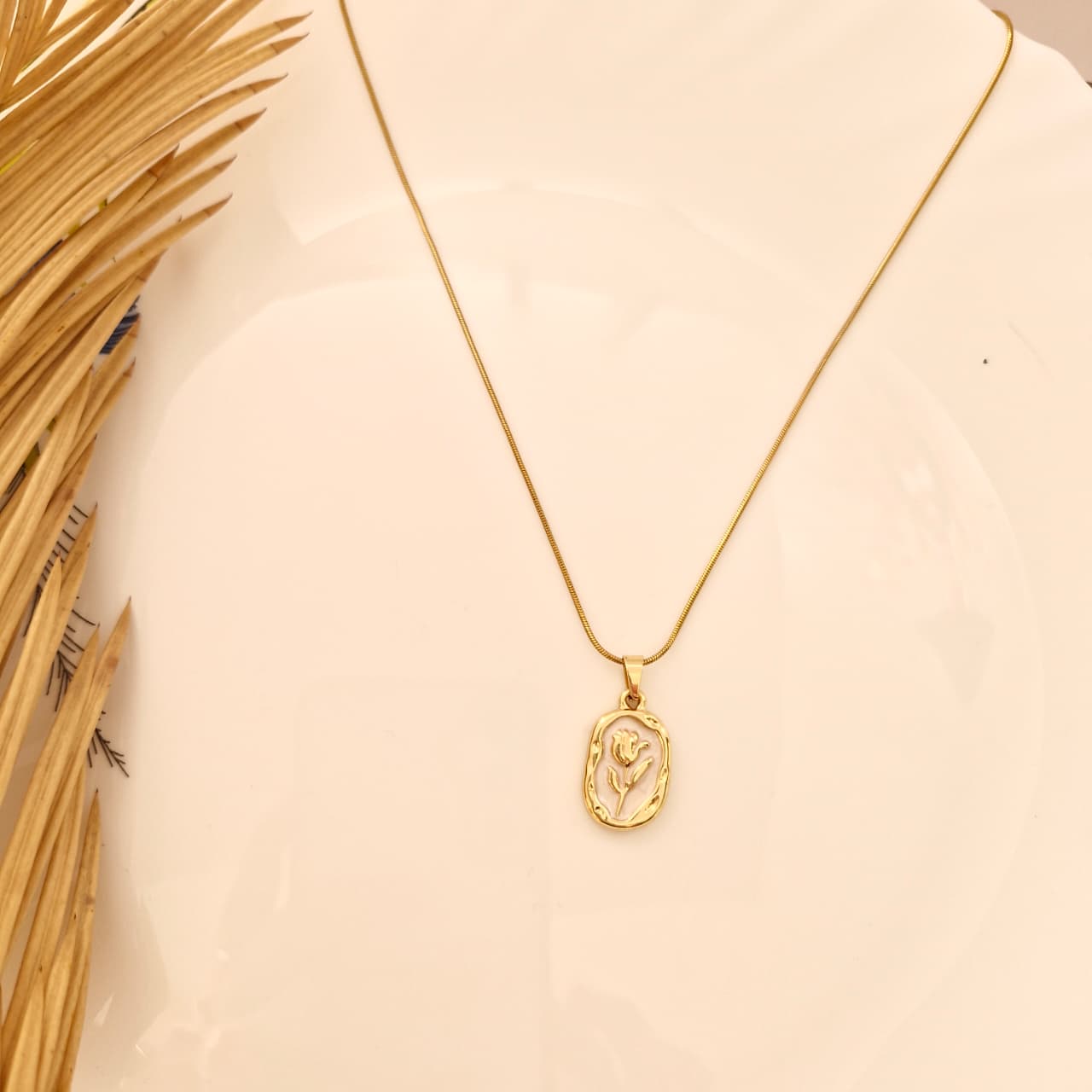 Enamel Flora Necklace