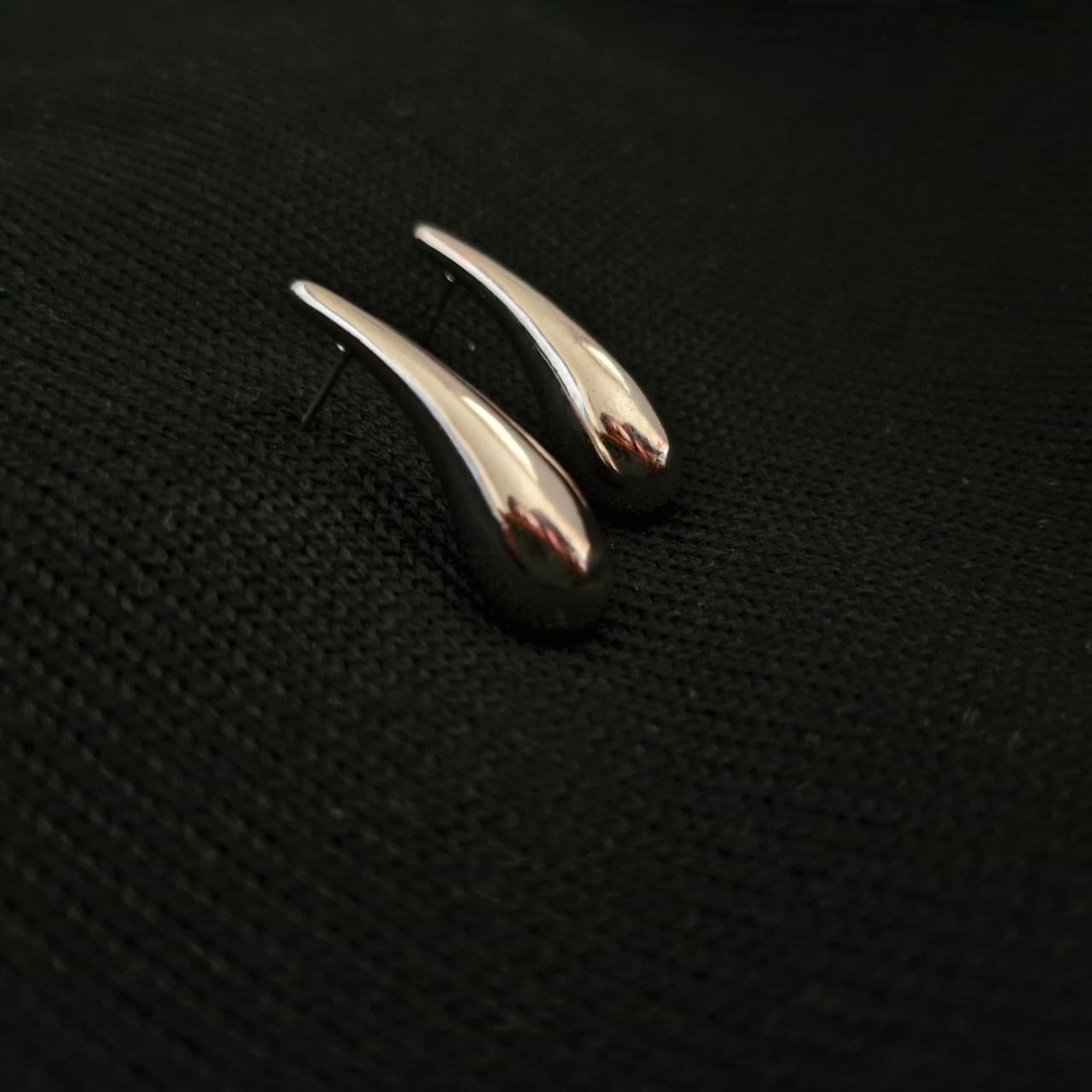 Sleek Silver Drop Earrings