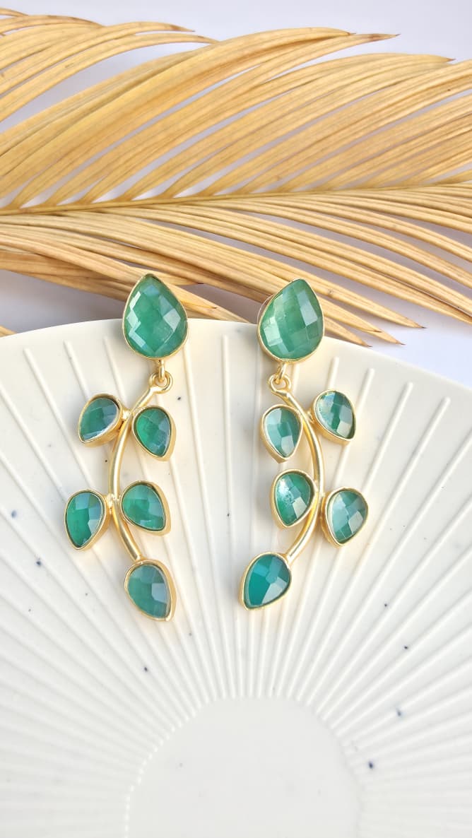 Green Garden Vine Earrings