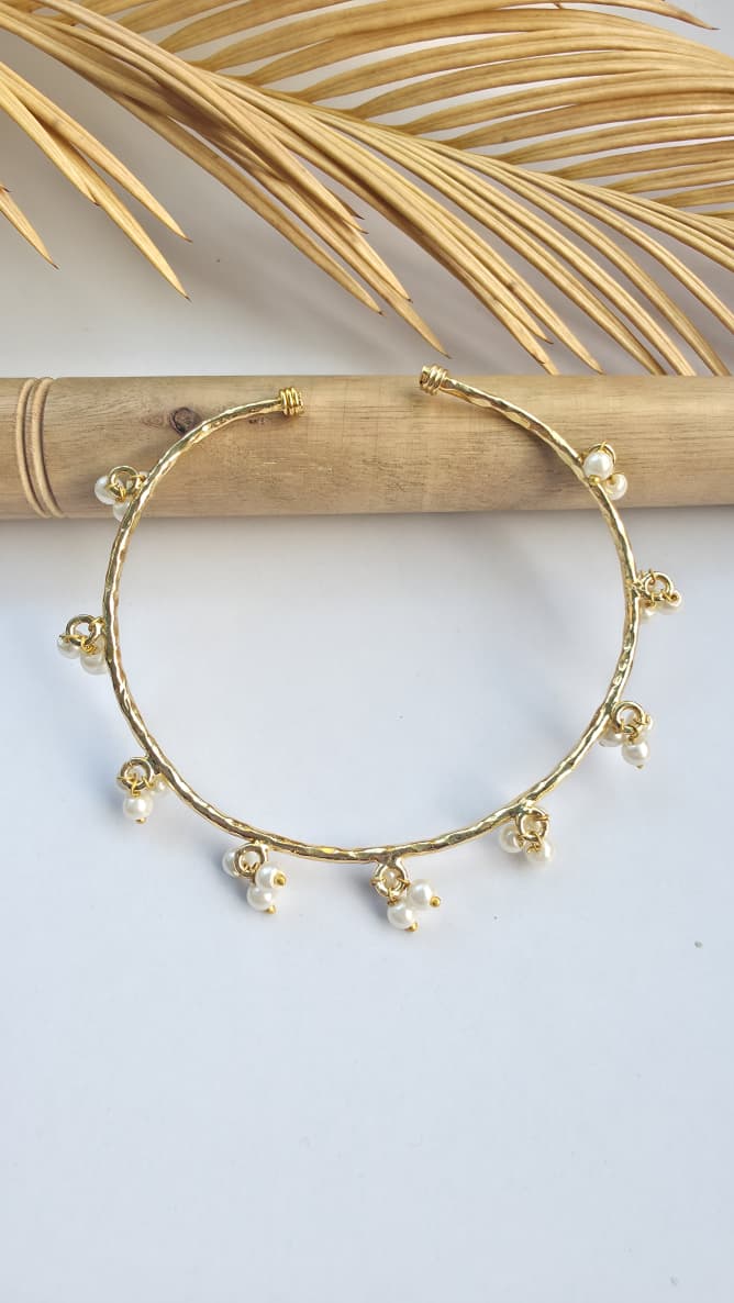 Brass Pearl Bracelet