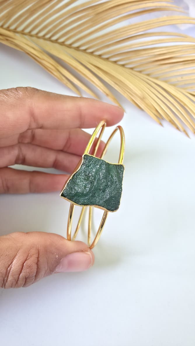 Druzzy Raw Stone Cuff Bracelet