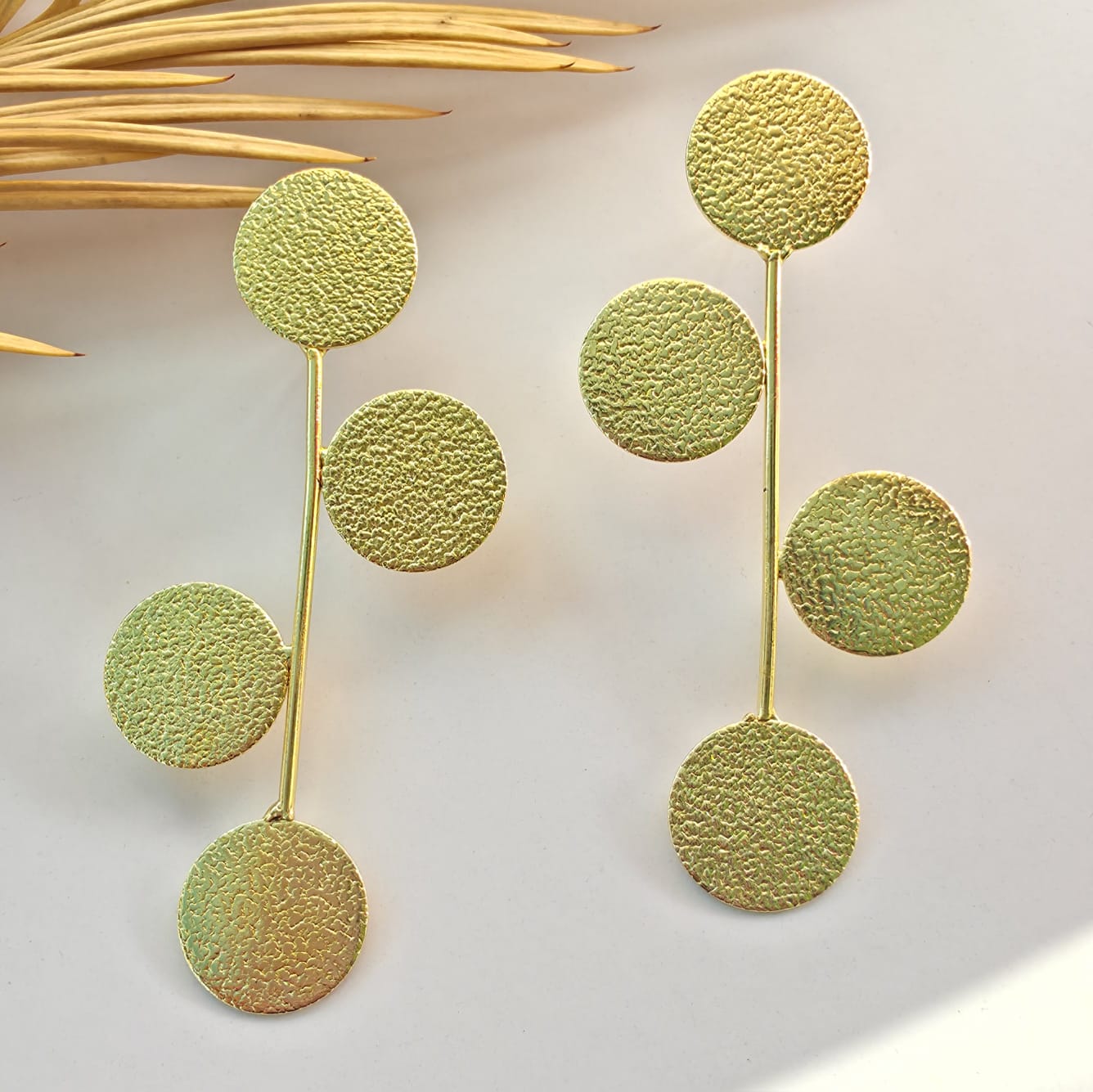 Textured Gold Statement Earrings