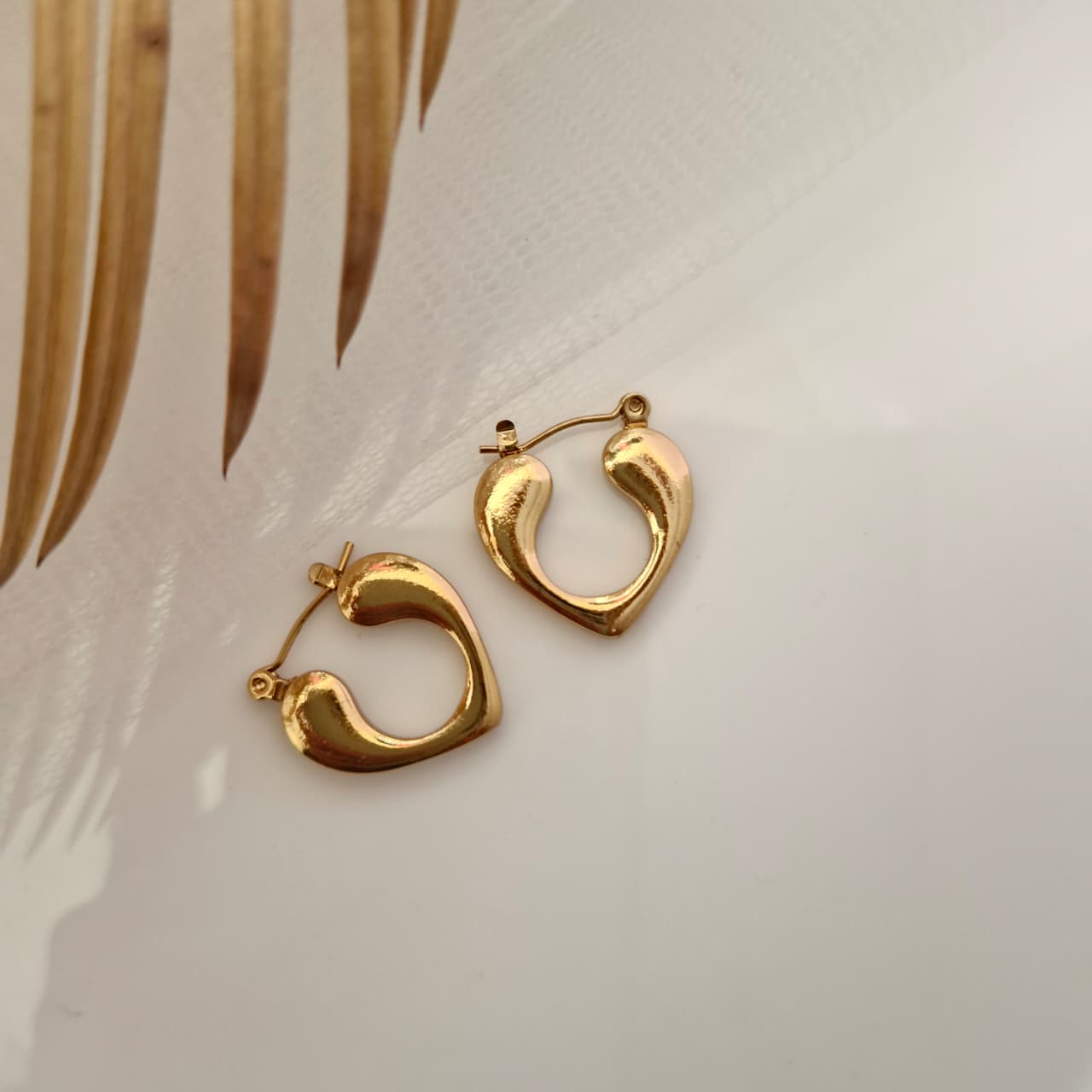 Gold Heart-Shaped Hoop