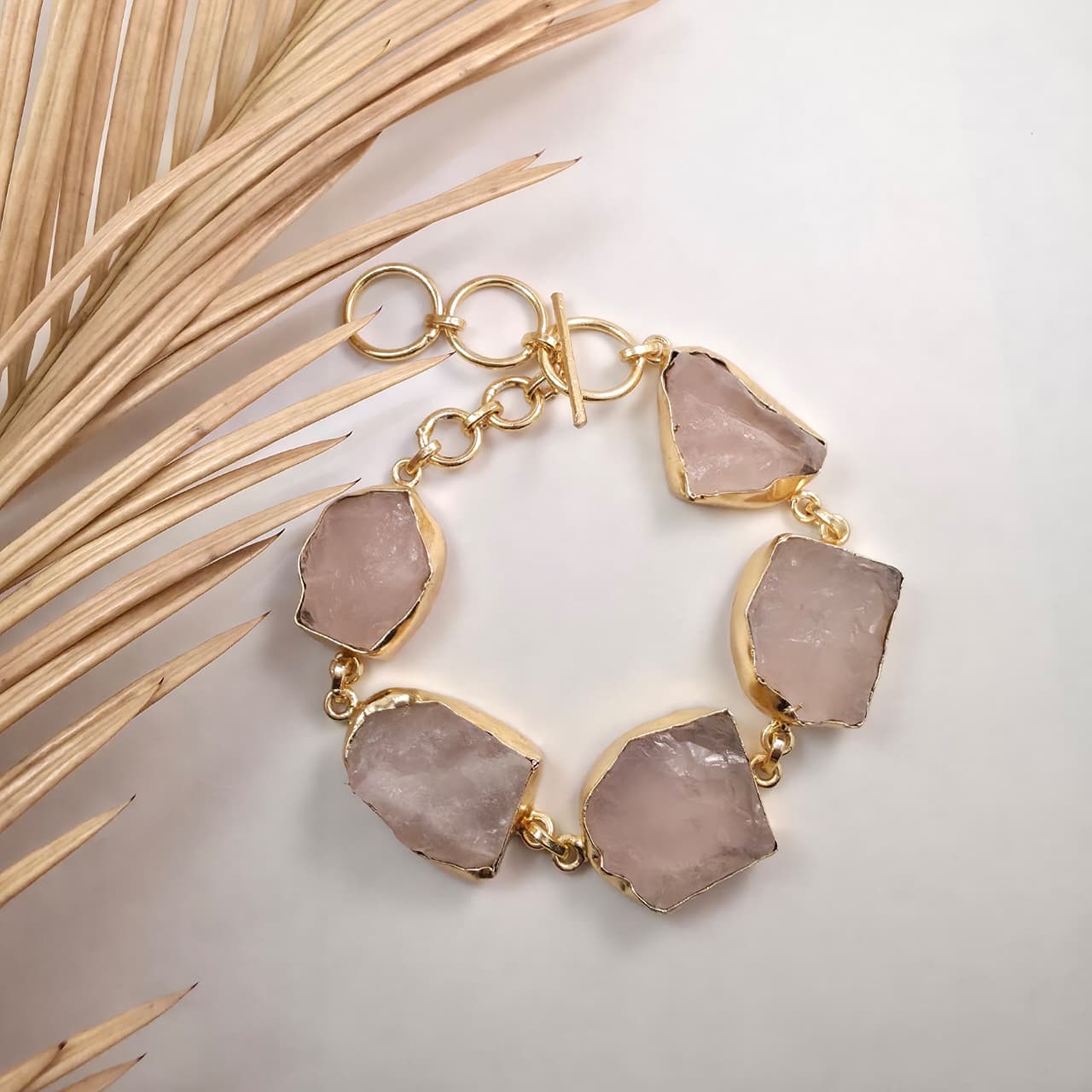 Raw Rose Quartz Bracelet
