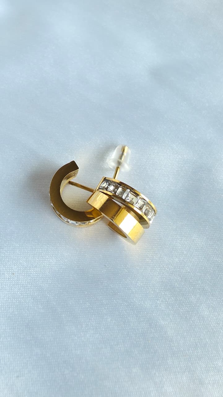 Elegant studded mini hoops