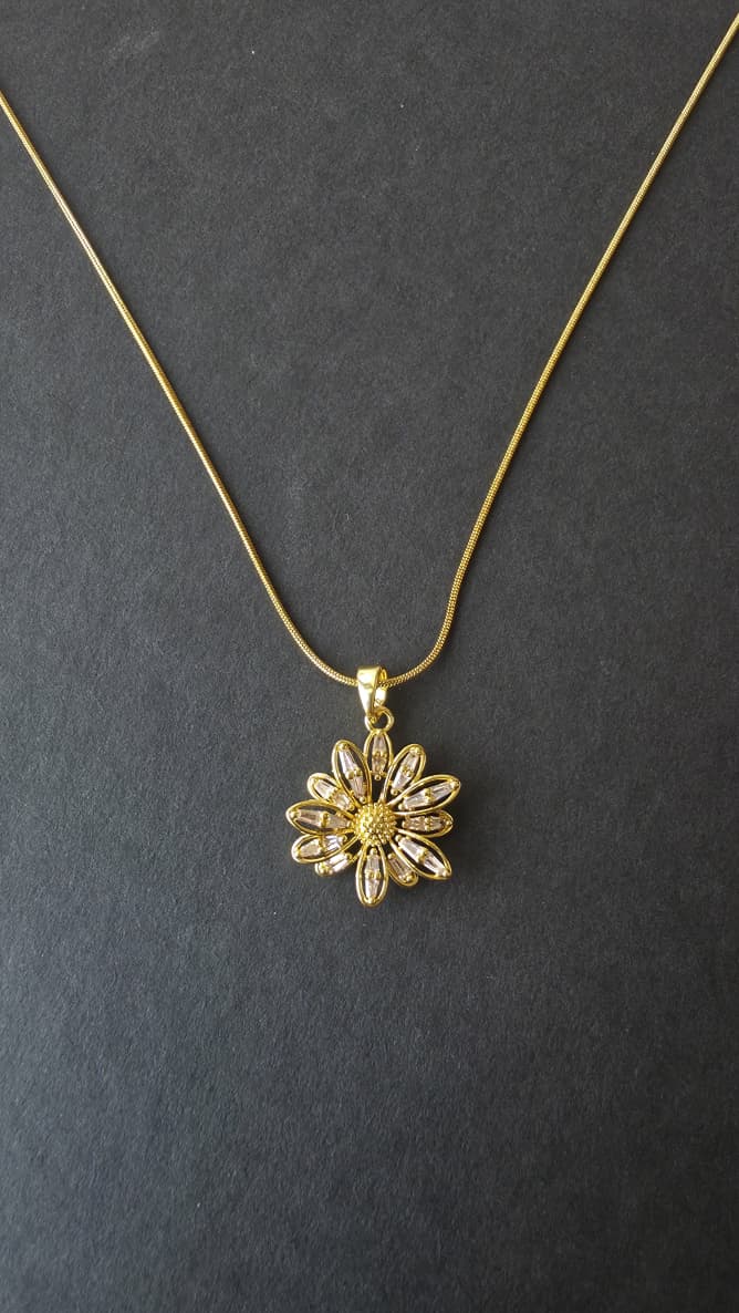 Floral Crystal Pendant Necklace