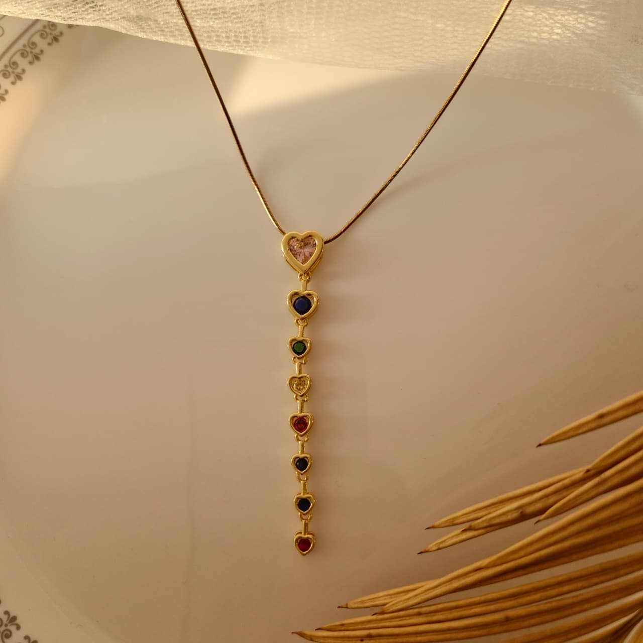 The Prism Heart drop Necklace