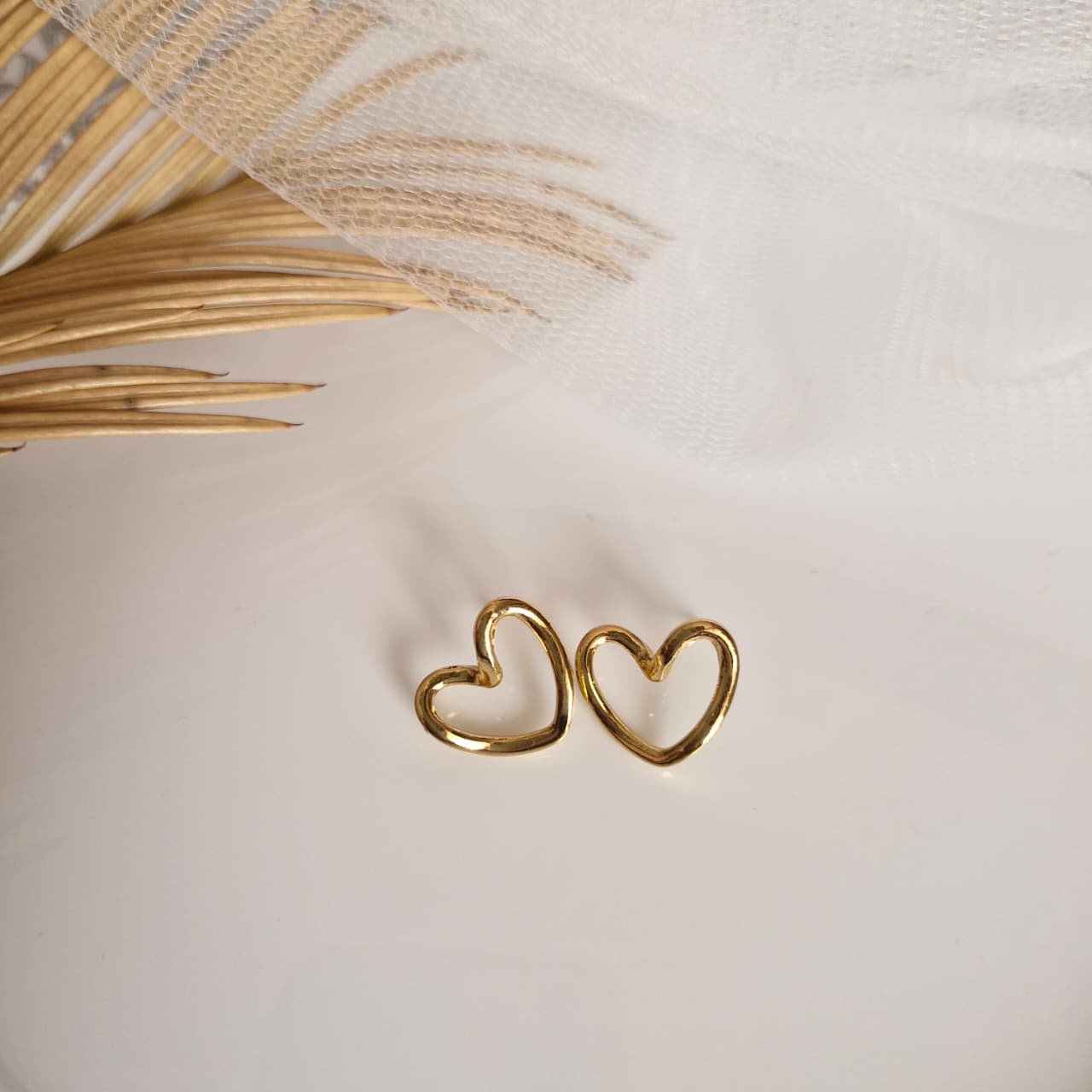 Gold Heart-Shaped Earrings 