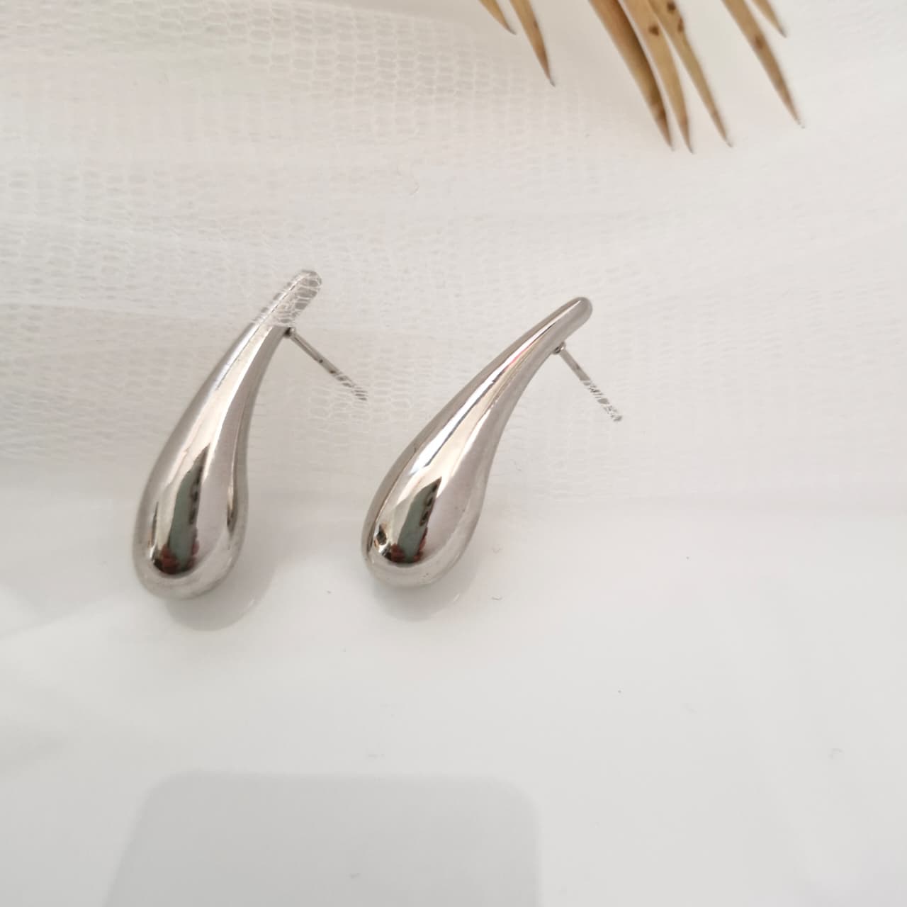 Sleek Silver Drop Earrings