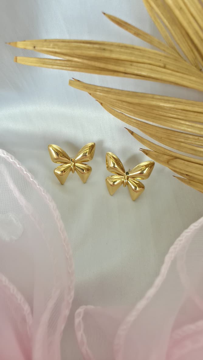 Gold-Plated Butterfly Studs