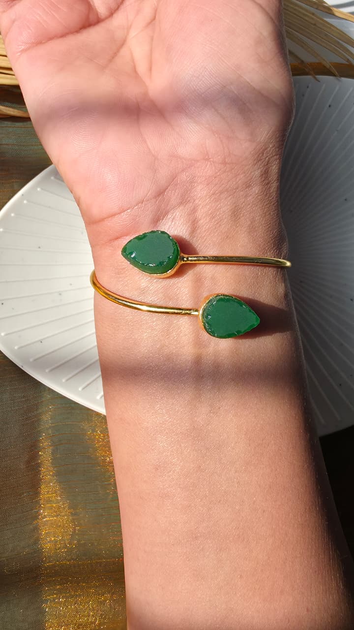 Druzzy Green Cuff Bracelet