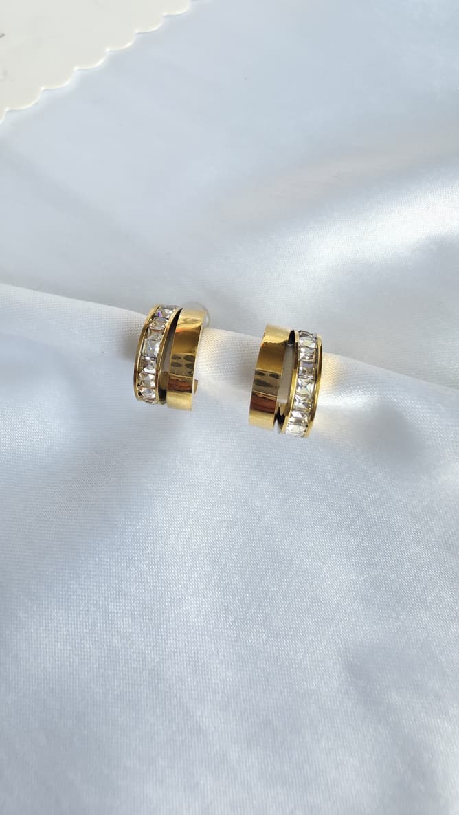 Elegant studded mini hoops