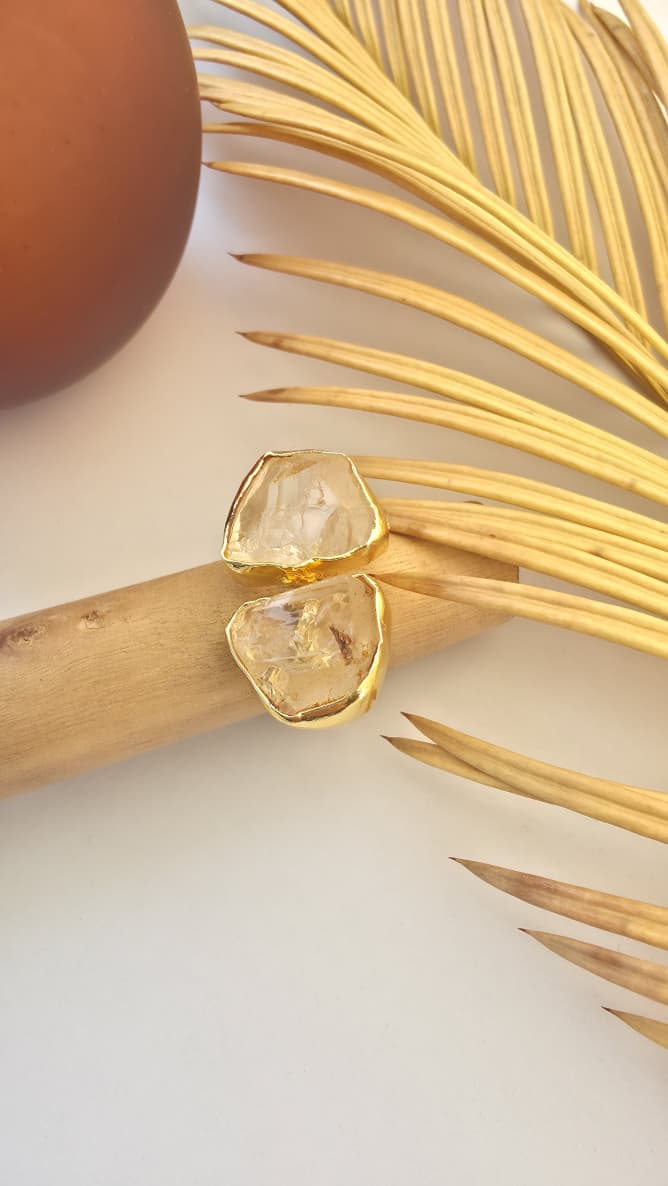 Raw Crystal Adjustable Ring