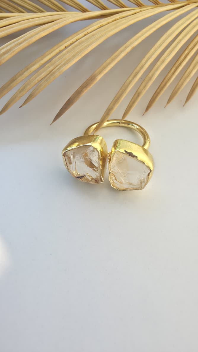 Raw Crystal Adjustable Ring