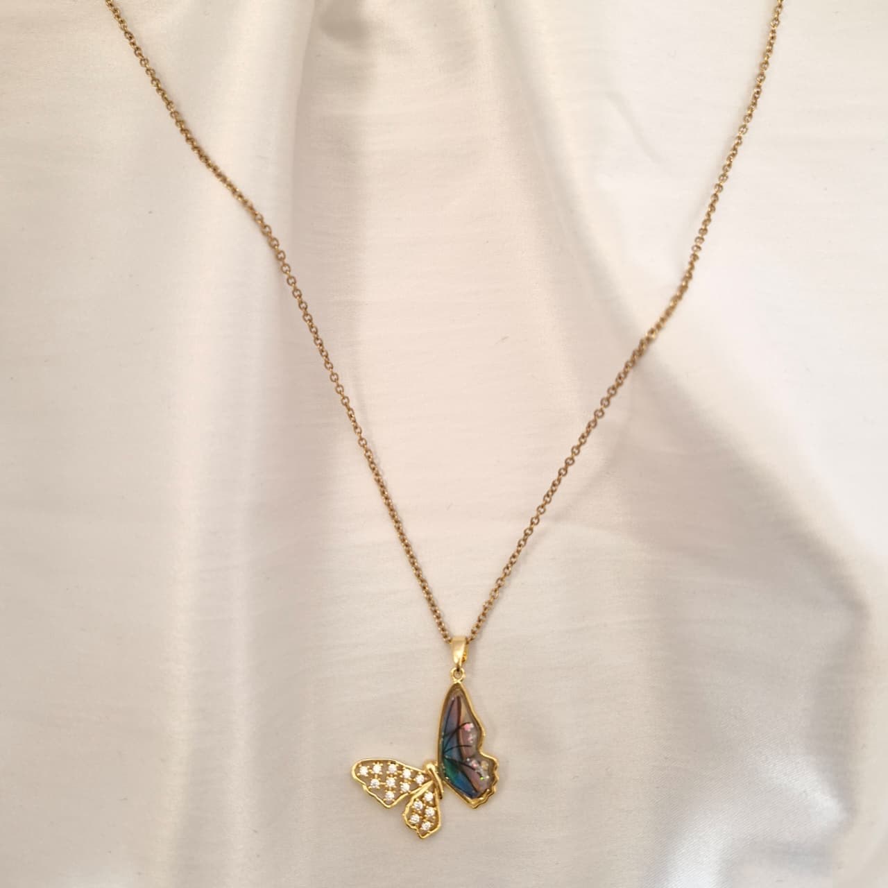 Aura Butterfly Pendant Necklace