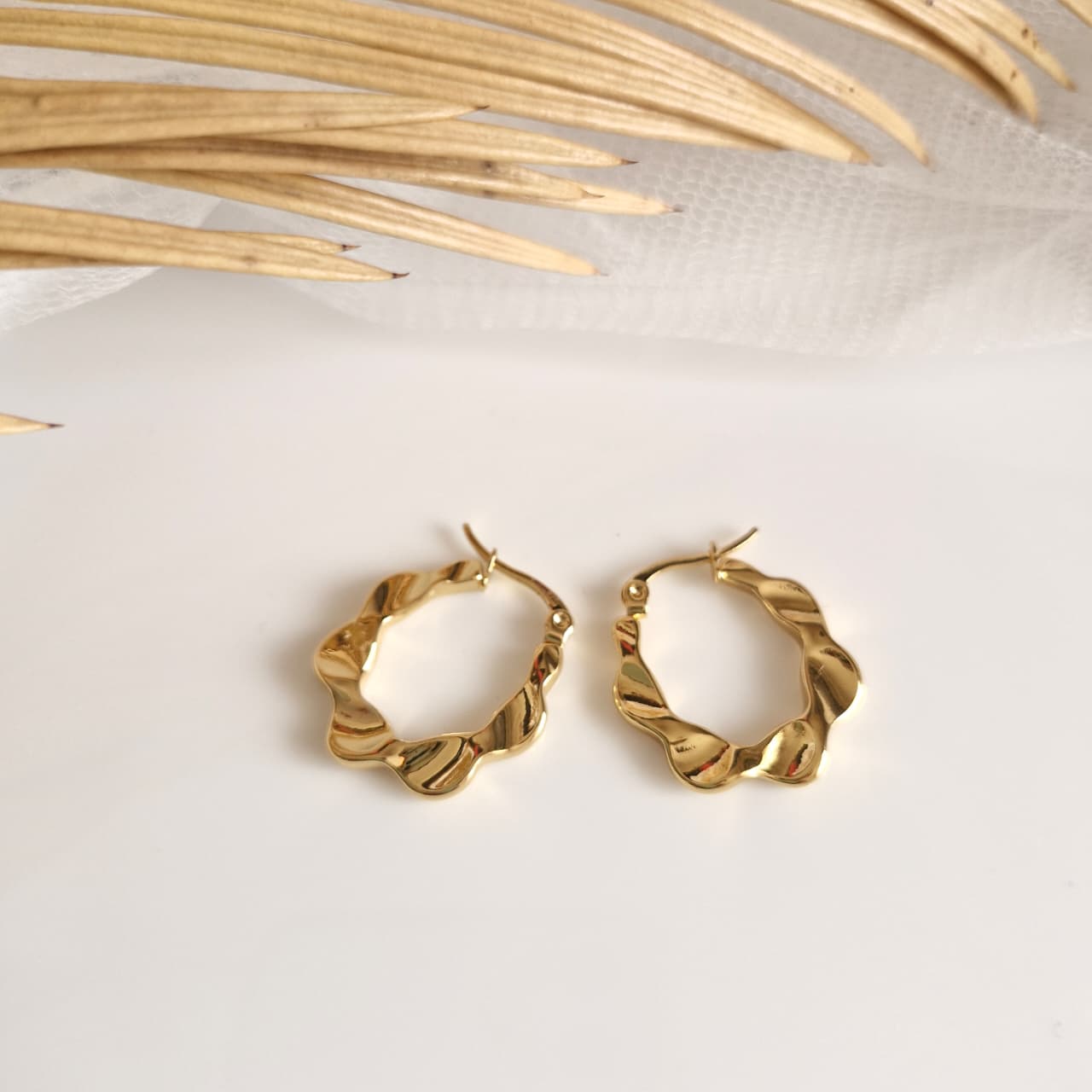 Gold Twisted Hoops